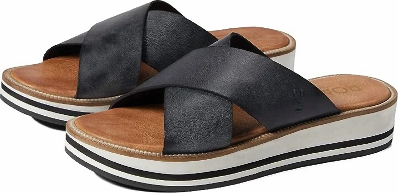 Women's Shout Sandal In Black Elastic - Sided Chelsea Look  