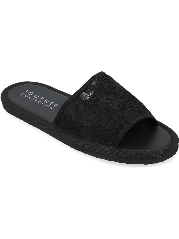 Womens Slip On Flats Slide Sandals Striped Shoe Style  