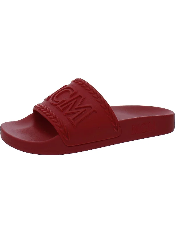 Womens Slip On Slides Flatform Sandals Distressed Leather Shoe Style  