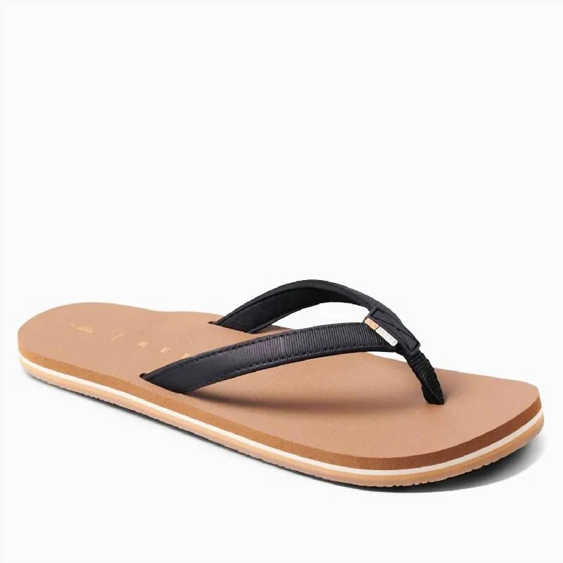 Women's Solana Sandal In Black/tan Art Deco - Inspired Shoe Look  