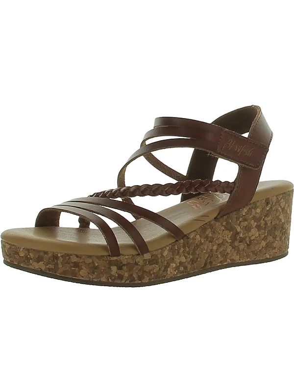 Womens Strappy Braided Wedge Sandals Aesthetic  