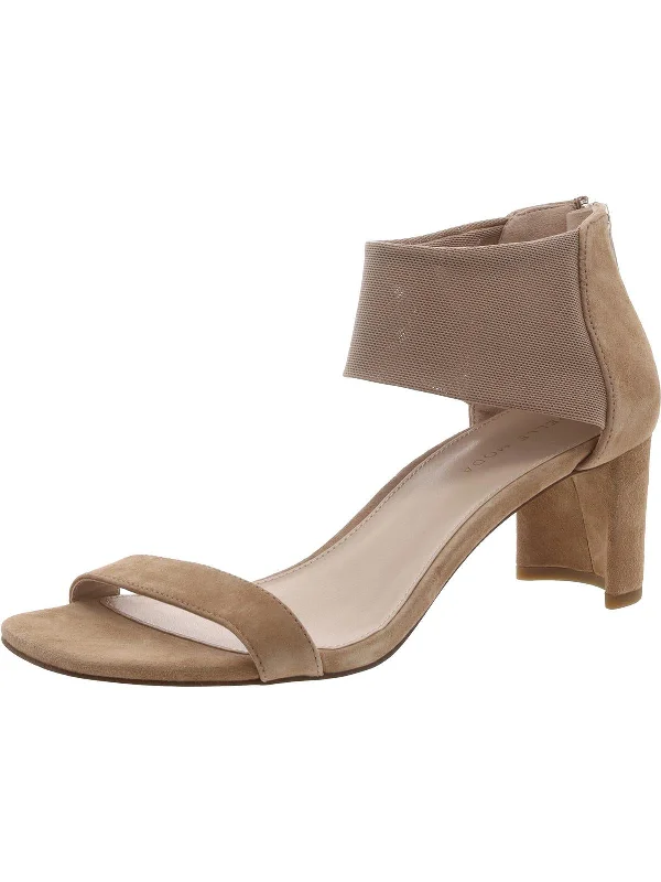 Womens Suede Ankle Strap Block Heel Combat - Inspired Military Boot Look  