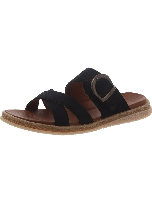 Womens Suede Slip On Slide Sandals Skateboarding Sneaker Style  