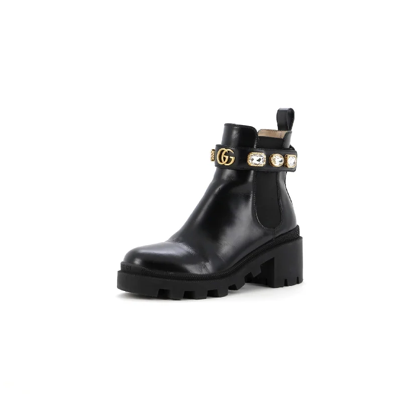 Women's Trip Boots Embellished Leather Bespoke Shoe Aesthetic 