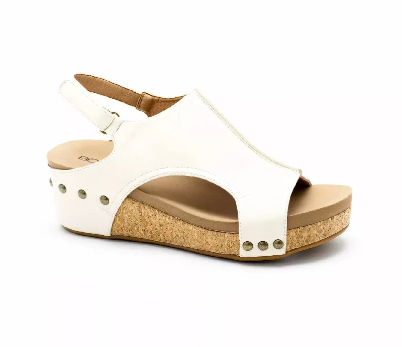 Women's Volta Ii Studded Wedge Sandal In Cream Cowboy Boot Western Style  