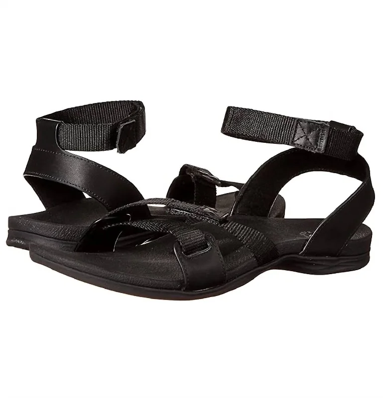 Women's Webbed Sandal In Black Smart - Shoe Functionality Style  
