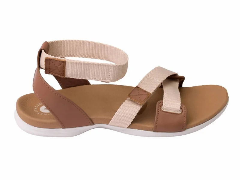 Women's Webbed Sandal In Light Taupe Artisan - Crafted Loafer Style  