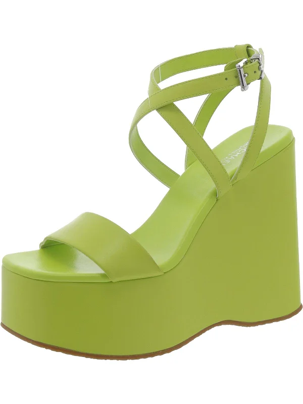 Womens Wedges Ankle Strap Slingback Sandals Tassel Driving Shoe Look 