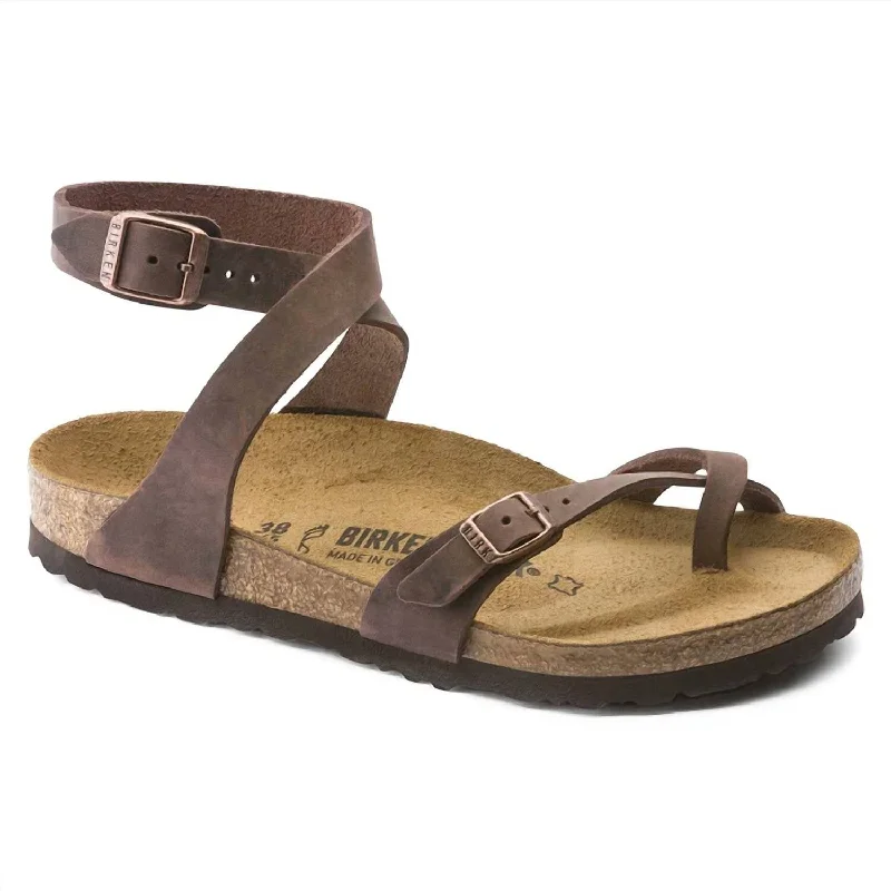 Women's Yara Oiled Leather Sandal In Habana Elastic - Sided Chelsea Look  