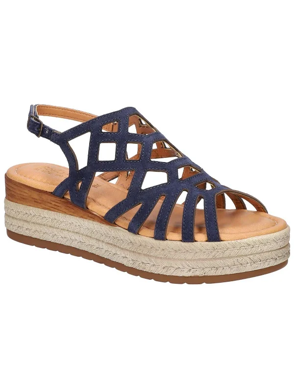 ZIP-ITALY Womens Suede Caged Flatform Sandals Chunky Platform Sneaker Style  